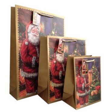 Metallic gold christmas gift bags